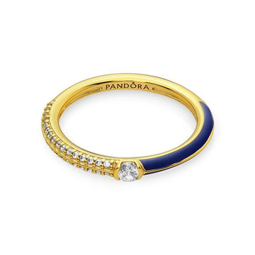 PANDORA Mi Pave & Blau Dual Gold Ring 162528C01 144702142