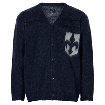 NEEDLES 25FW ネイビー エンブレム モヘア ウール カーディガン RW358 NAVY 150879061