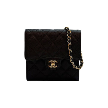 CHANEL Caviar Classic Chain Zipper Mini Bag AP3061 Black 150881453