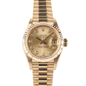 ROLEX Datejust 26 Gelbgold Uhr mit 10 Diamanten für Damen 79178G 150882433