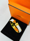 HERMES Clic H Bangle Weiß Gold PM 150886622 [P]