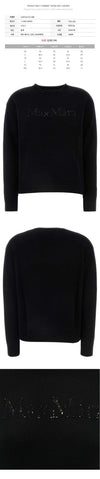 MaxMara Kassel Glitter Logo Cashmere Knit Black 2429366163 009 119577582 [P]