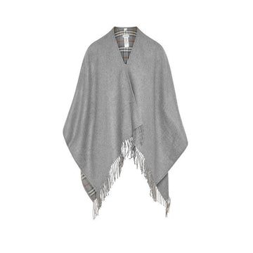 BURBERRY チェックリバーシブルケープ グレー 8071675 150263218