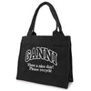 GANNI Große Easy Kontrast Logo Tasche Phantom A7180-252 150946570 [P]