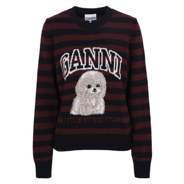 Ganni Poodle Graphic Knit Stripe Sweater 145817692