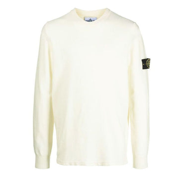 STONE ISLAND Steinwappen Rundhals-Strickpullover Ivory 7715526A1 V0099 52683308