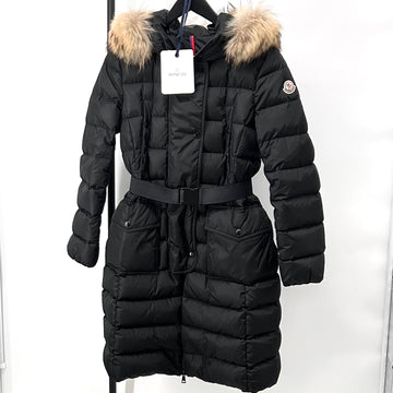 MONCLER モンクレール クロエ ラクーンファー レディース ロングダウン ブラック 150958949