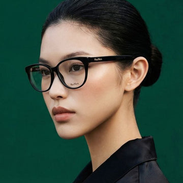 MAXMARA Brille MM5012 001 Luxus Schwarz Rund Horn Rahmen Damen Herren Alltag Mode 150980128