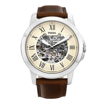 FOSSIL グラント スケルトン メンズ レザーウォッチ ME3099 144732220