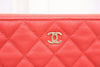 CHANEL Caviar CC Logo Classic Large Pouch Clutch 150999123 [P]