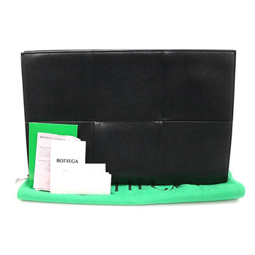 BOTTEGA VENETA 680169 ブラック インテレッチャート ウィービング アルコ ドキュメント ケース クラッチ 151000106