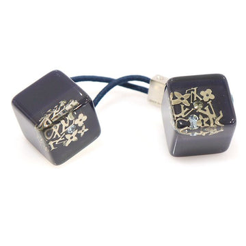 Louis Vuitton M65899 Navy Resin Silver-Tone Inclusion Cube Hair Tie 151001472