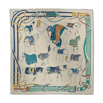 HERMES Ronds de Marche Cashmere-Seide Männer Schal 100 H102730T 08 151001617