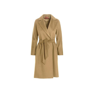 MAXMARA 3SUPERB ベルト付きウールコート キャメル 60161923 006 151008526