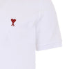 AMI BFUPL001 760 100 Herz-Logo Weiß Polo Pique T-Shirt Kragen 151014887 [P]