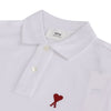 AMI BFUPL001 760 100 Herz-Logo Weiß Polo Pique T-Shirt Kragen 151014887 [P]