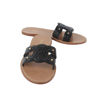 CELINE トリオペ ミュール サンダル タン ブラック 40サイズ 36506 151033281