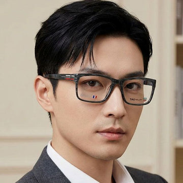 Tag Heuer Eyeglass Frame TH0536 003 Luxury Black Marble Unisex Horn Frame Fashion 151053481