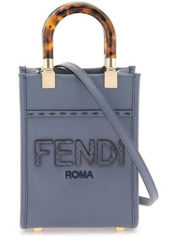 FENDI Sunshine Mini Leder und Elaphe Shopper Tasche 8BS051 AHN5 F199A 151056949