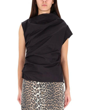 GANNI ブラックルーシッドタンクW1113 099 151057036