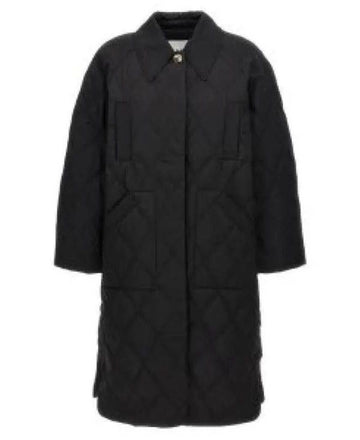 Ganni Long Quilted Jacket F9624 099 151058566
