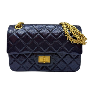 CHANEL 2.55 Vintage Mini Flap Schultertasche Navy mit goldener Hardware AS0874 151058733