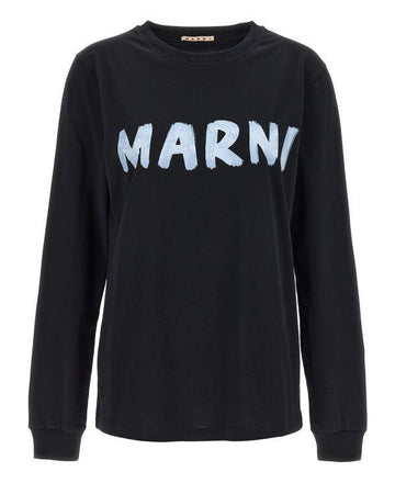 Marni Logo Cotton Long Sleeve T-Shirt 151060180