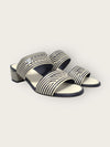 CHANEL Weiße Navy CC-Logo Streifen Mules Sandalen 151061576 [P]