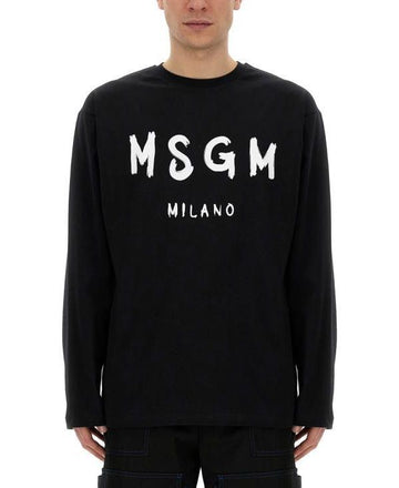 MSGM Brushed Logo Long Sleeve T-Shirt 151062464