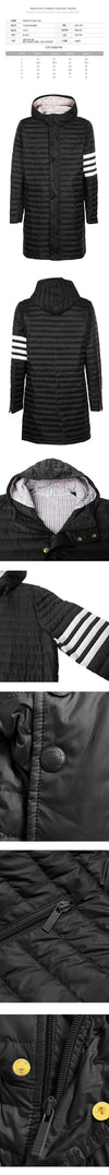 Thom Browne Diagonal Down-Filled Hooded Padded Jacket Black MOD013X 05411 001 139200345 [P]