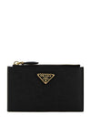 Prada Saffiano Leather Zip Card Holder 151072306 [P]