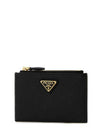 Prada Saffiano Leather Zip Card Holder 151072306 [P]