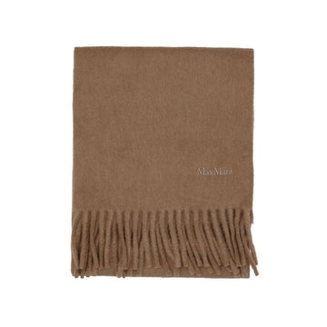 MaxMara SCILLI Logo Wool Fringe Scarf 005 2524546052600 149786326 [P]