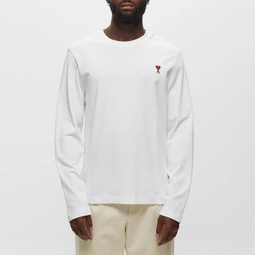 AMI Heart Logo Long Sleeve T-Shirt UTS205 726 100 76584805