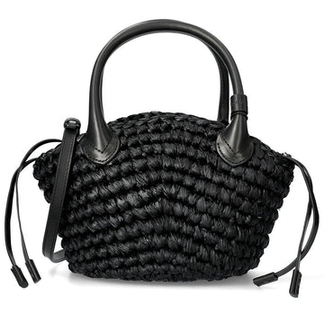 Helen Kaminski 25FW Raya Rafia Basket Shoulder Bag BAG52020 Charcoal Black 151097466