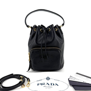 PRADA Jacquard Kapskin Bucket Bag 1BH038 151097498