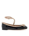 Valentino Rockstud Leather Ballerina Shoes 151103790 [P]