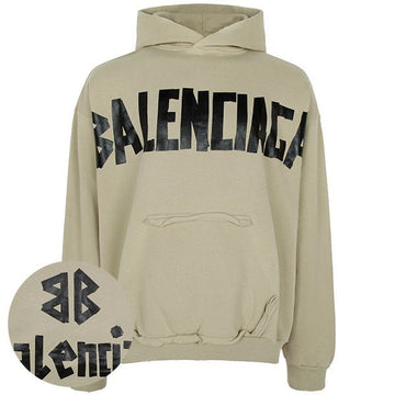 Balenciaga Beige Tape Type Ribbed Pocket Hooded Sweatshirt 25FW 744441 TSV86 9501 145064359