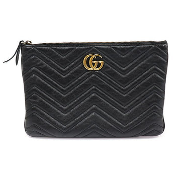 GUCCI ブラックマトラッセシェブロンGGマーモントポーチクレッチ525541 151106241