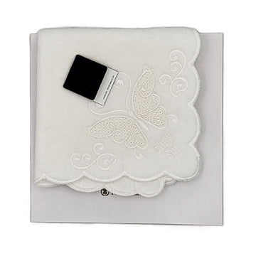 ANNA SUI Butterfly-Stickerei Logo Taschentuch Weiß butterfly-2 151114792