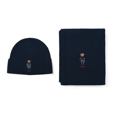 POLO RALPH LAUREN ソリッドデニムベアギフトセットビーニーマフラー PC1044-433 144699022 [P]