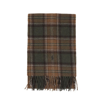 Polo Ralph Lauren Pony Plaid Check Fringe Muffler 149348016