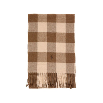 Polo Ralph Lauren Pony Plaid Check Fringe Muffler 149348020