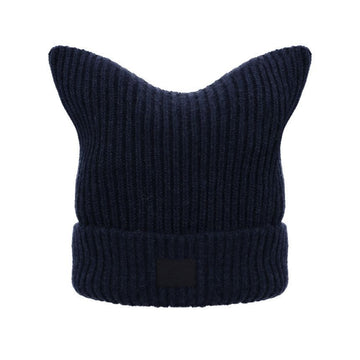 Acne Studios C40426 NAVY MELANGE Face Logo Patch Beanie 149971161 [P]