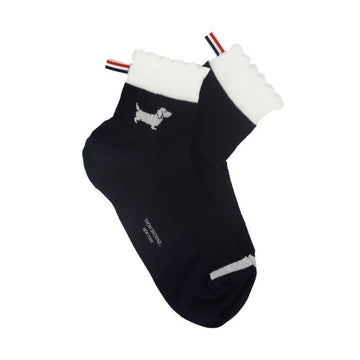 Thom Browne Pointelle Stitch Hector Three-Line Tab Crew Socks 150634152 [P]