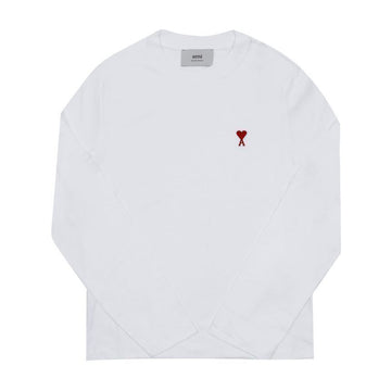AMI ドラッグスモールハートロゴユニセックス長袖Tシャツ 724 100 144591944 [P]