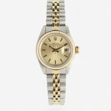 ROLEX Datejust 26 Damen 14K Kombi Uhr 6917 Champagner Gold Zifferblatt 1979 151205771
