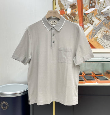 Hermes Piqures Sellier Polo Shirt Gray H657815 151207050