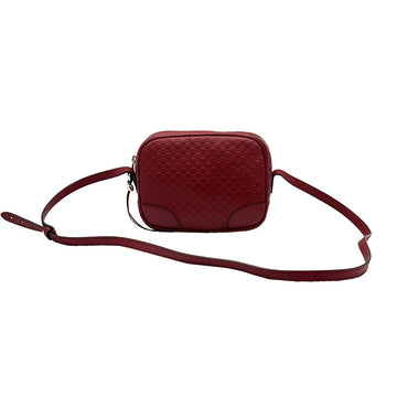 Gucci 449413 Red Micro ssima Gold-tone BREE Crossbody Bag 151210037