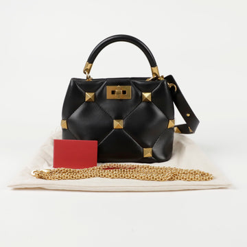 Valentino 0B0I97 Roman Stud Small Top Handle Tote Shoulder Bag 150662313